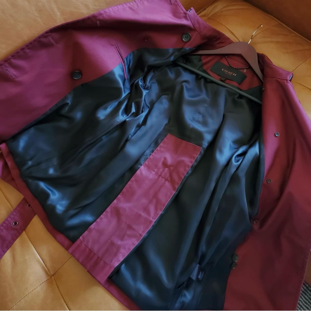 Classic Coach Short Trench Coat Oxblood Medium - Picture 14 of 15
